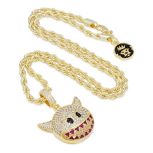 Load image into Gallery viewer, 14K Gold Devil Emoji Necklace