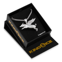 Load image into Gallery viewer, The White Gold Flying Pig Necklace