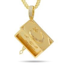 Load image into Gallery viewer, The Gold Allah Stash Book Necklace
