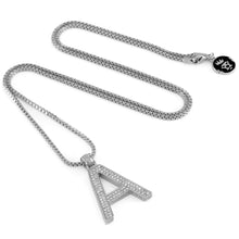Load image into Gallery viewer, White Gold Letter &quot;A&quot; Necklace
